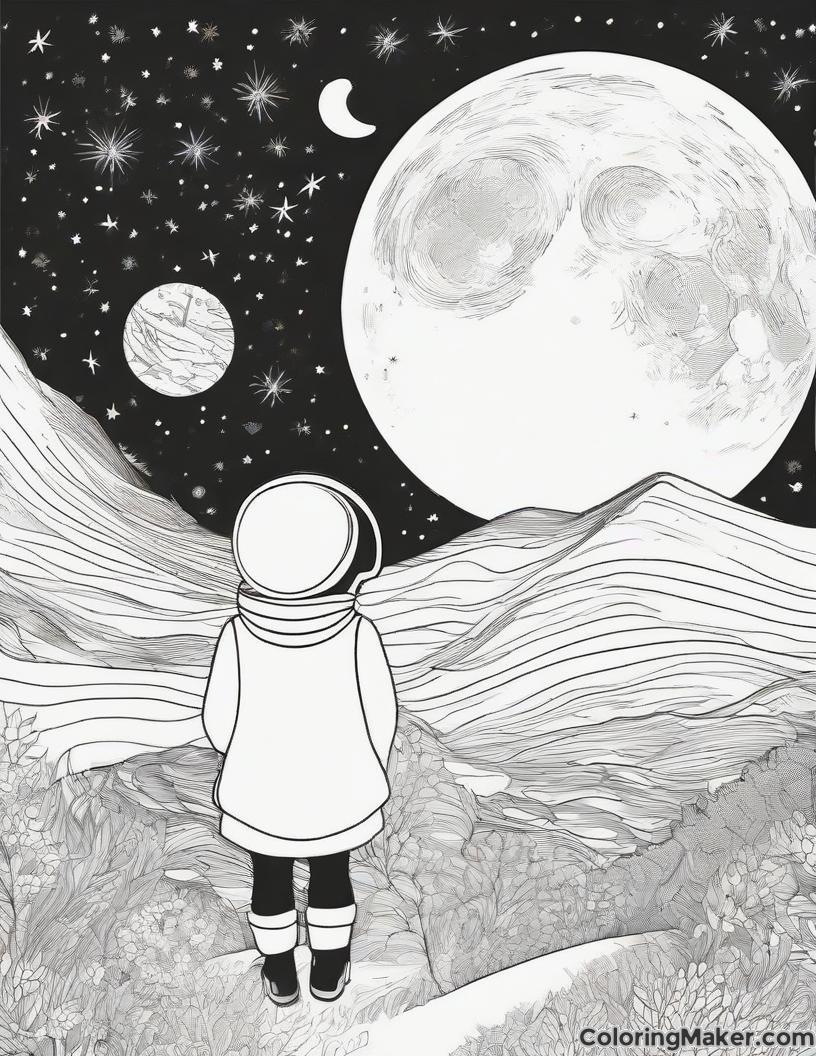Moon Coloring Pages