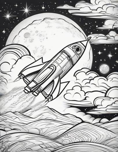 Moon Printable Coloring Page