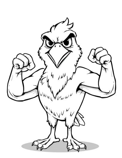 Birds With Arms Printable Coloring Page