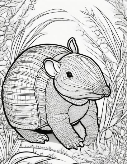 Armadillo Printable Coloring Page